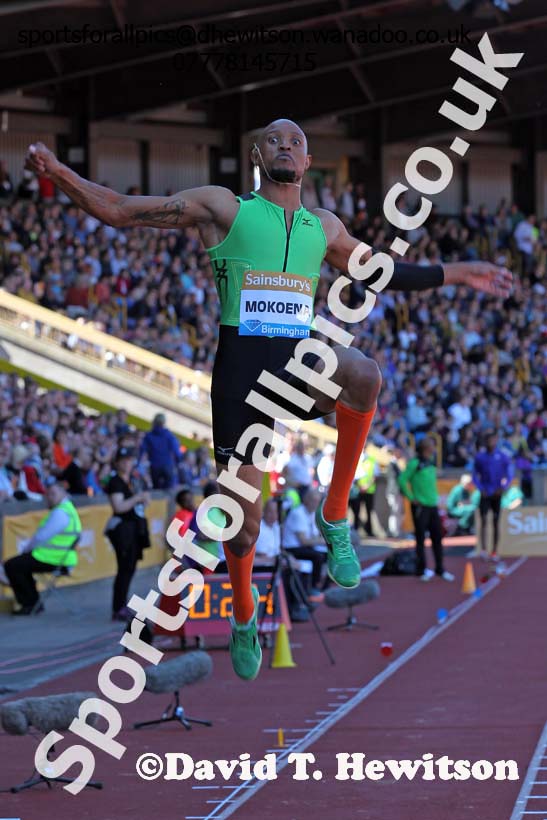 Godfrey Khotso Mokoena (RSA) mens long jump, IAAF Diamond League, Birmingham. Photo: David T. Hewitson/Sports for All Pics